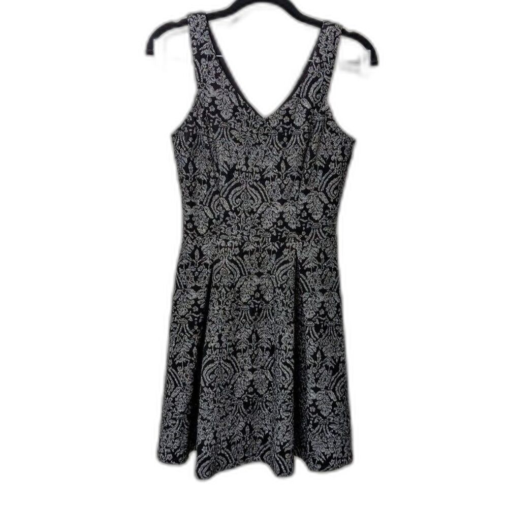 NWT! Y2K Skater Dress Metallic Thread Floral Design by AQUA | SZ Med